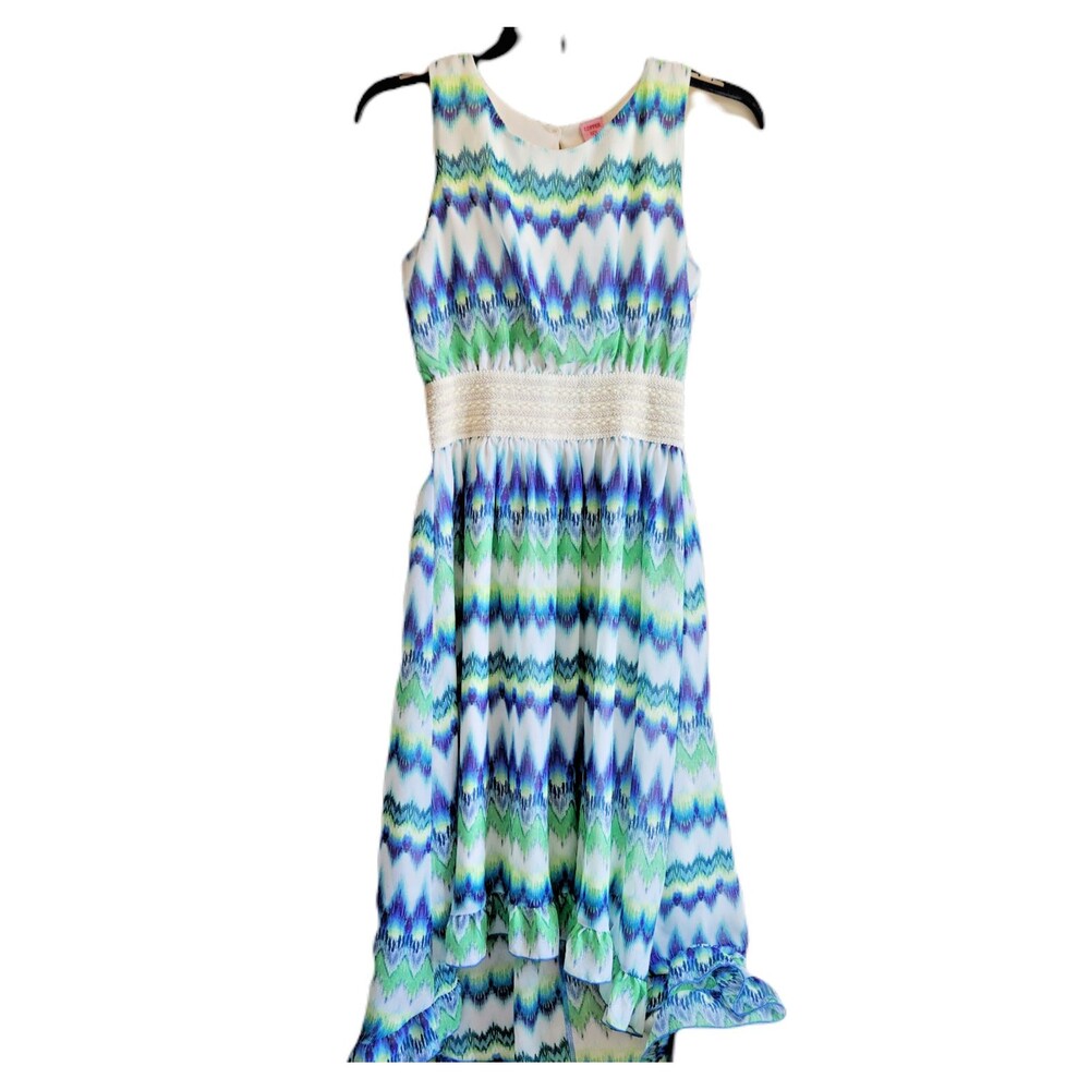 Copper Key Girls' High-Low Dress Chevron Print Sleeveless Size 16‎
